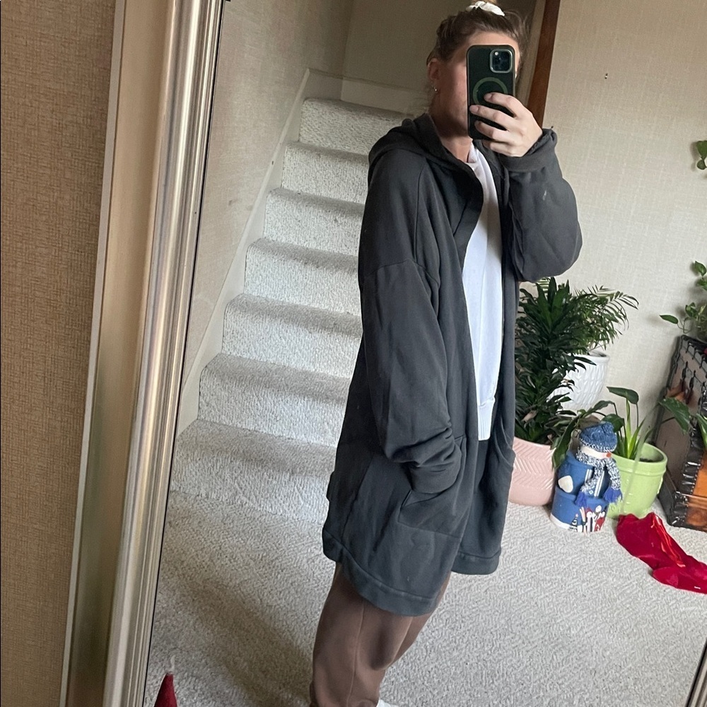 Eileen Fisher Organic Cotton French Terry Hooded Jacket - Picture 10 of 14